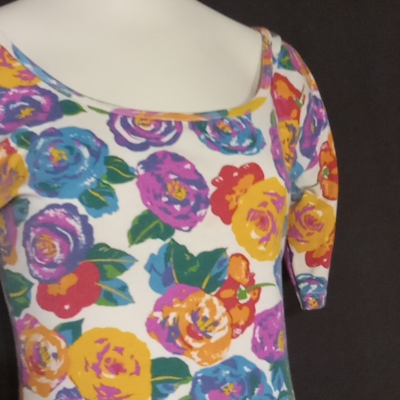 VINTAGE 80"s EXPRESS TRICOT MINI BODYCON DRESS - Picture 3 of 14